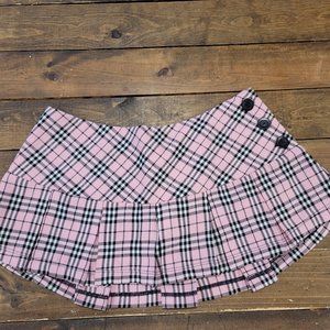 Pink Plaid Mini Skirt Size M